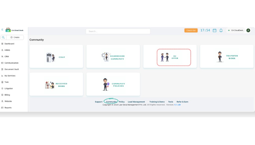 My Offer tile highlighted on Community home