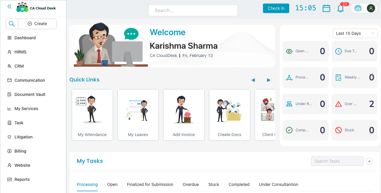 CA Cloud Desk dashboard
