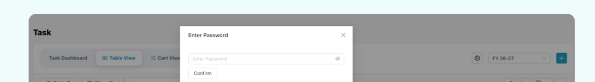 Enter Password dialog with Confirm button