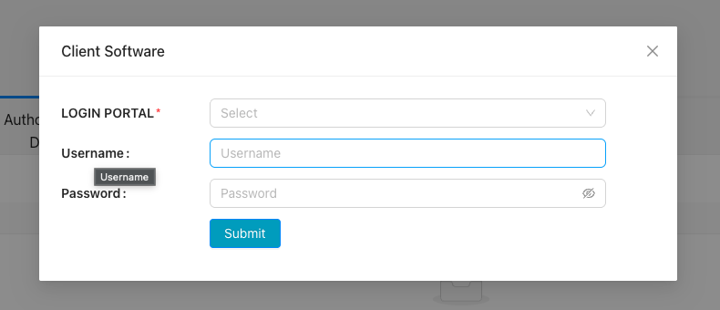 ID and Password modal