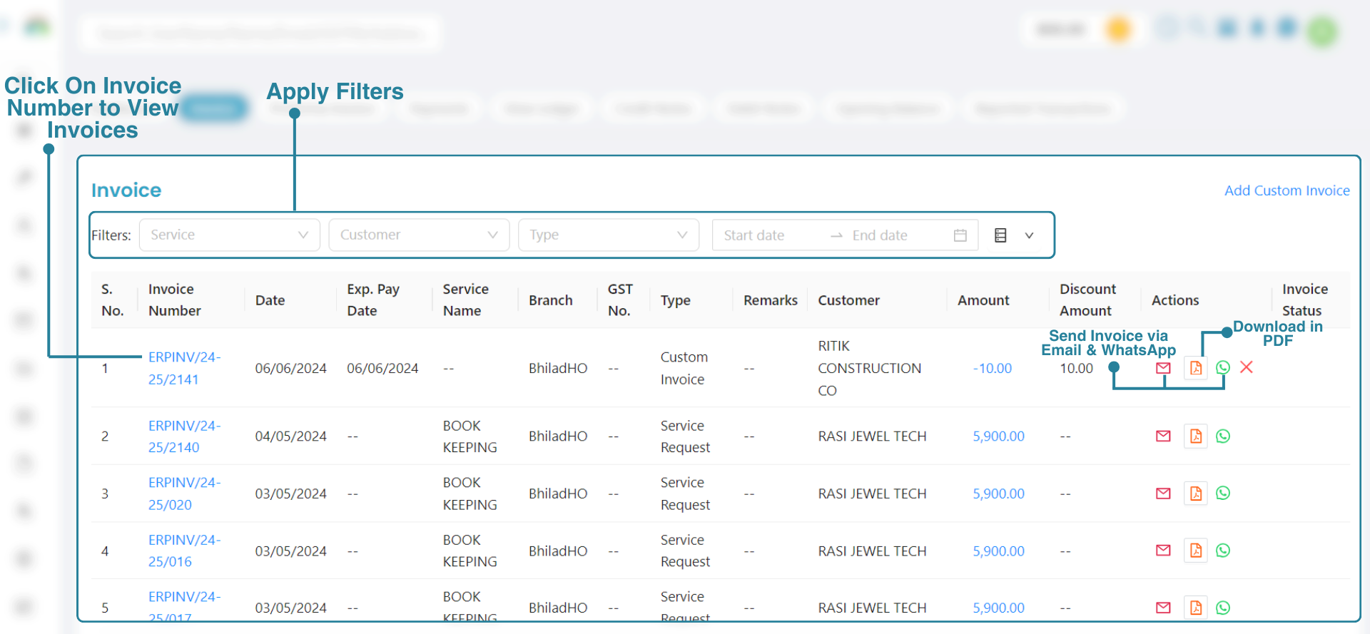 Invoices CA Cloud Desk Guide